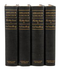 SANDBURG, Carl (1878-1967). Abraham Lincoln: The War Years. Harcourt, Brace & Company: New York, 1939.