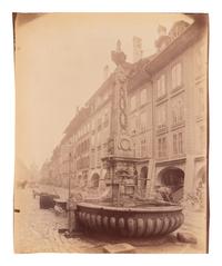 A group of three photographs depicting Swiss scenes ( [Lausanne, Suisse]; Fontaine a Berne (Suisse); Fontaine de Lausanne (Suisse) )