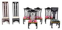 A Group of Seven Side Chairs Height of tallest 5 x width 1 1/2 x depth 1 5/8 inches. — Joe Turner