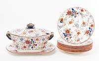 An English Ceramic Tureen and Ten Plates, Ridgways Width of first over handles 13 1/4 inches. — 20TH CENTURY