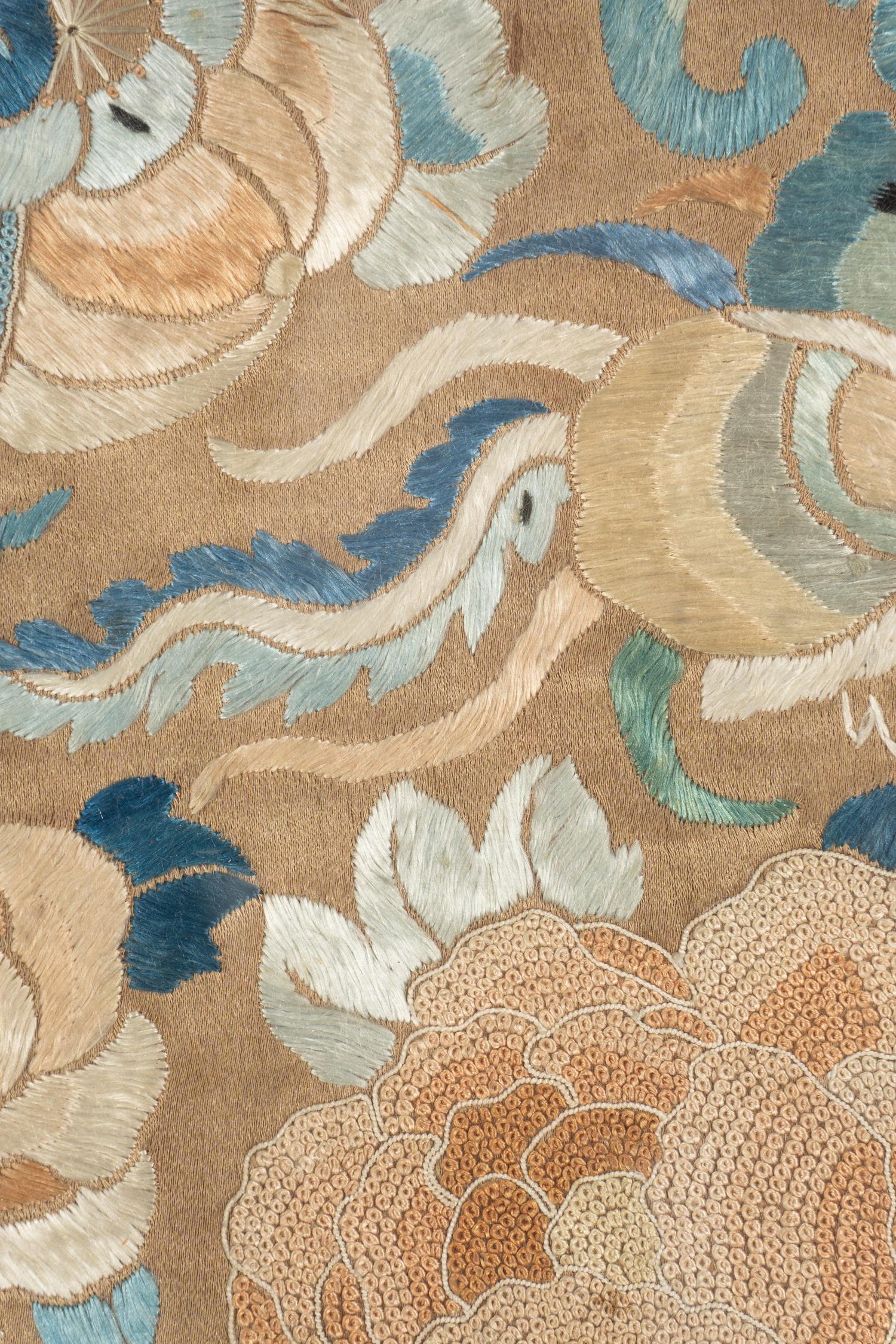A Group of Chinese Embroidered Silk Panels