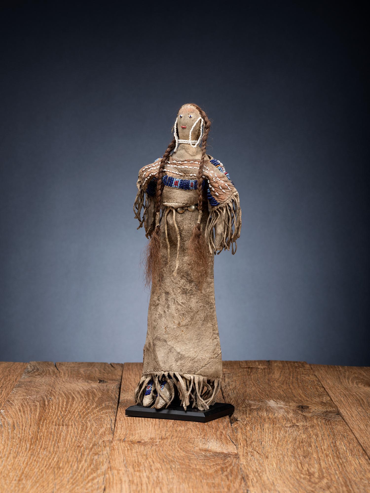 Cheyenne Beaded Hide Dress, with Brewer Made Doll
