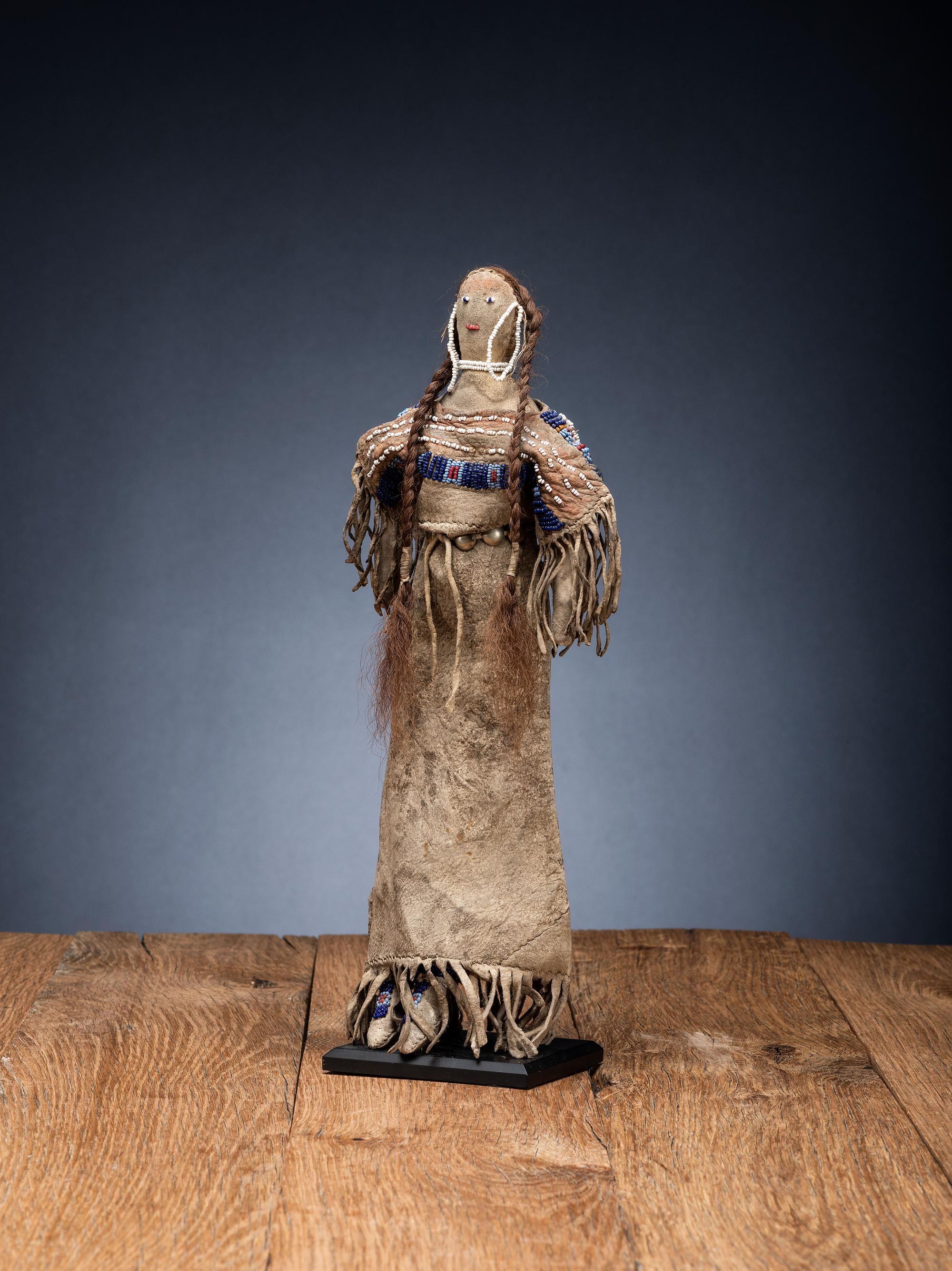 Cheyenne Beaded Hide Dress, with Brewer Made Doll