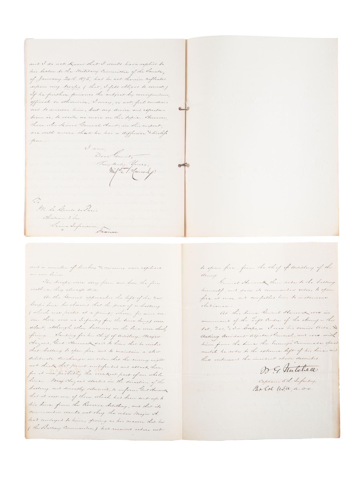 [CIVIL WAR]. Military reports, maps, post-war letters from Union and Confederate officers, and other papers gathered by Union Army officer Louis-Philippe-Albert d'Orléans, comte de Paris (1838-1894), while conducting research for his book History of the Civil War in America .