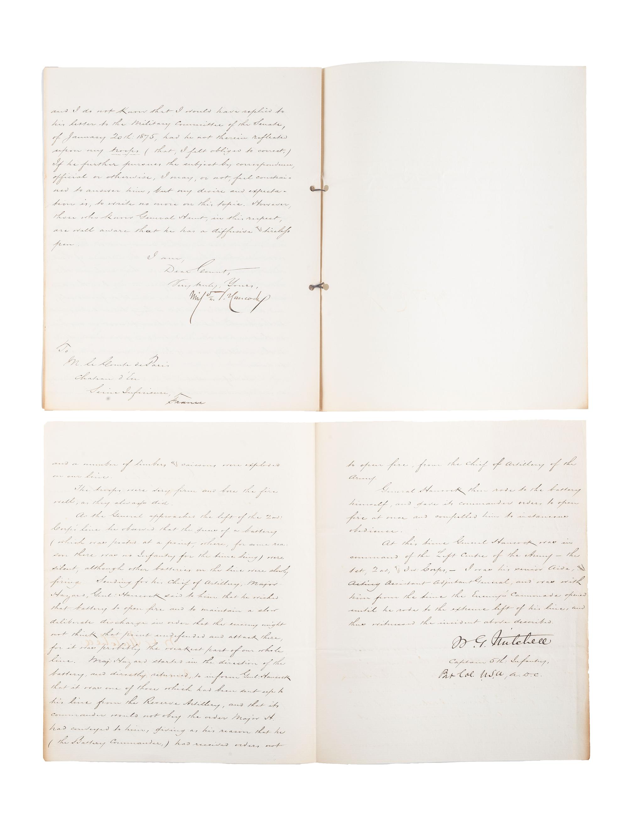 [CIVIL WAR]. Military reports, maps, post-war letters from Union and Confederate officers, and other papers gathered by Union Army officer Louis-Philippe-Albert d'Orléans, comte de Paris (1838-1894), while conducting research for his book History of the Civil War in America .