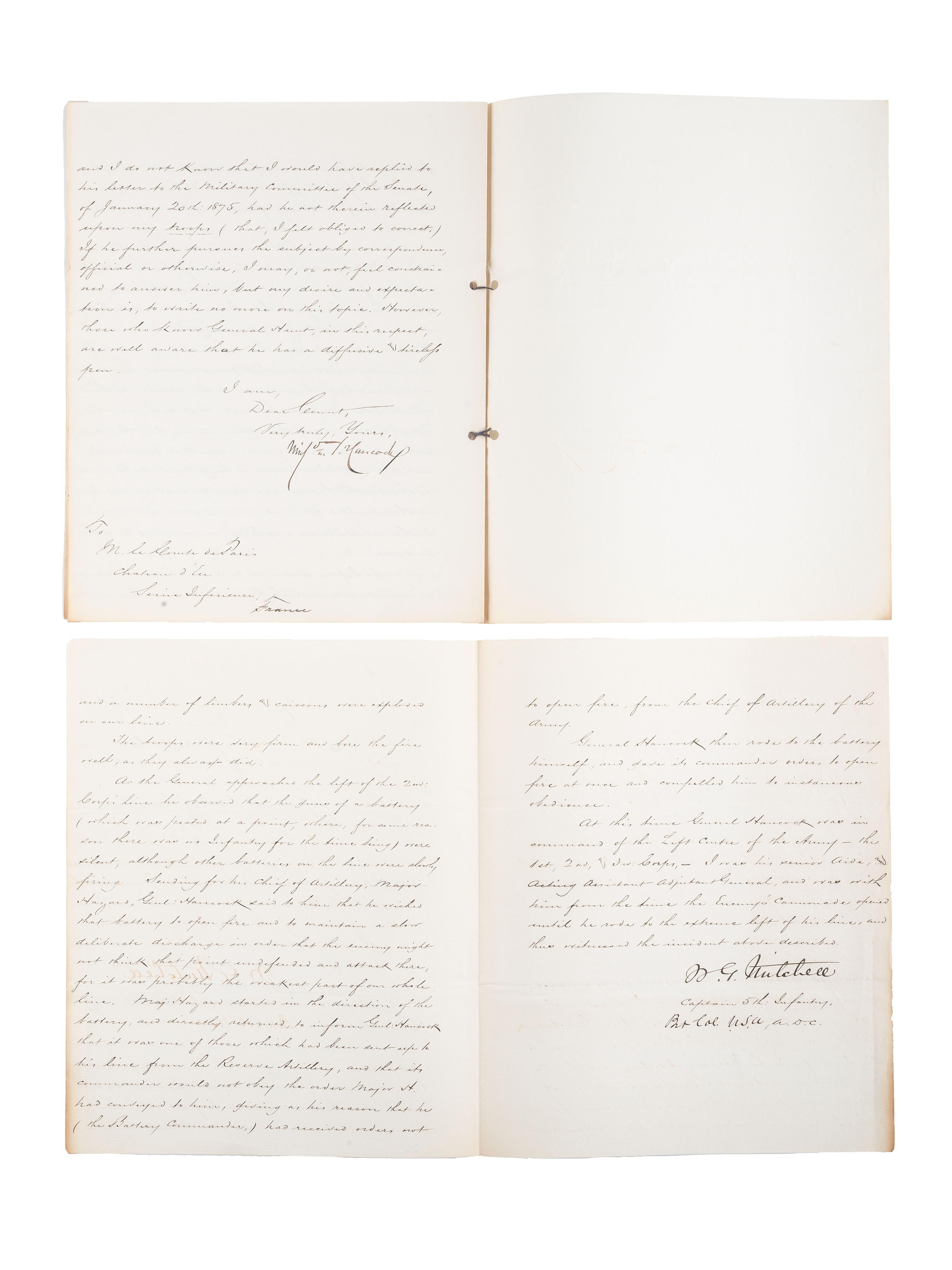 [CIVIL WAR]. Military reports, maps, post-war letters from Union and Confederate officers, and other papers gathered by Union Army officer Louis-Philippe-Albert d'Orléans, comte de Paris (1838-1894), while conducting research for his book History of the Civil War in America .