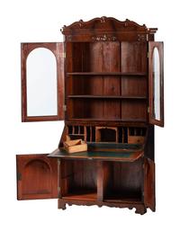 A Victorian Walnut Secretary Bookcase
