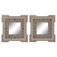 A Pair of Moorish Style Marquetry Mirrors