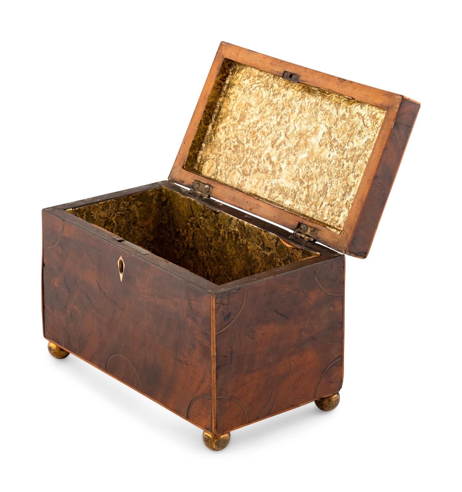 A George III Walnut Tea Caddy