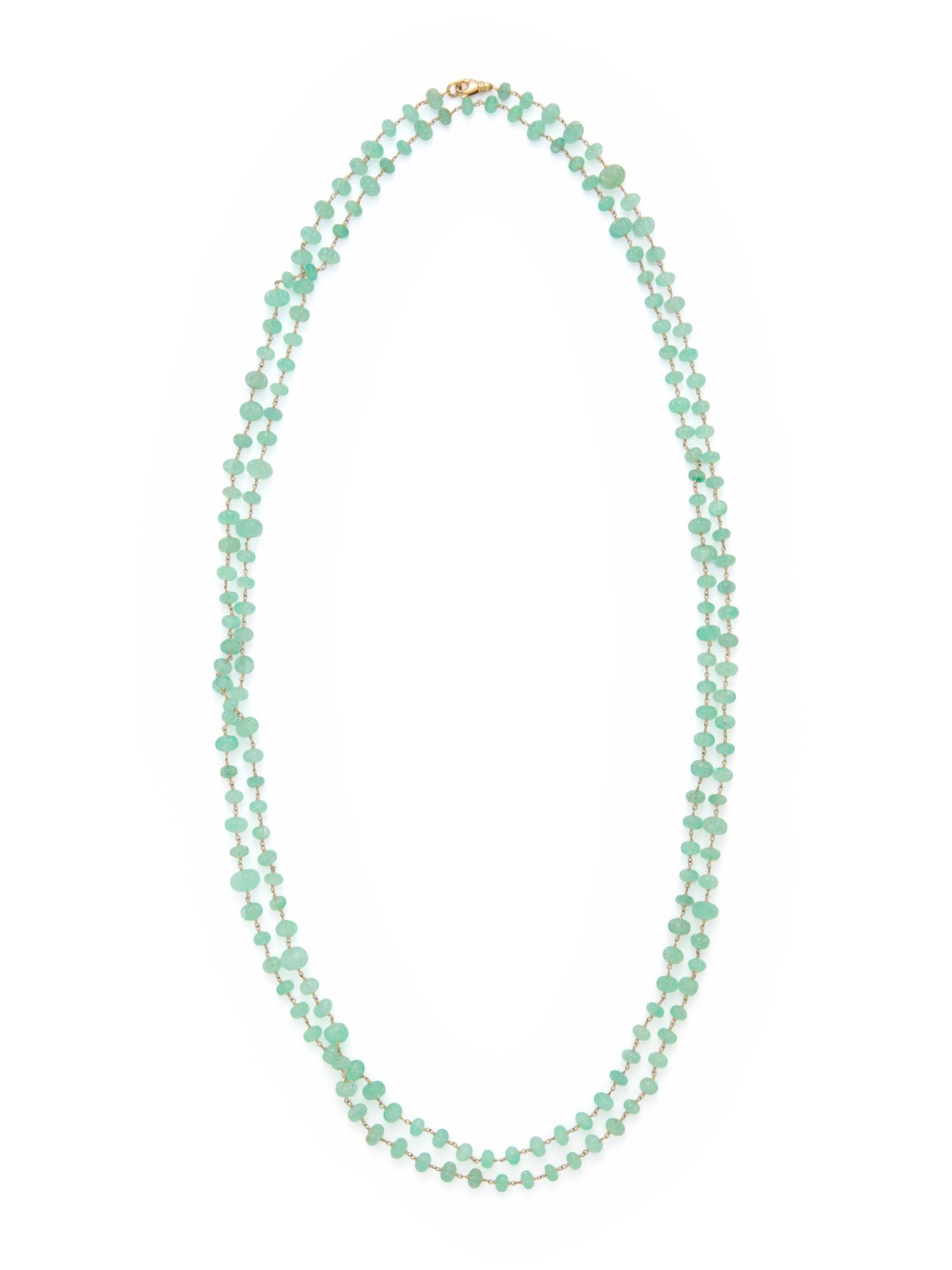 GREEN BERYL LONGCHAIN NECKLACE