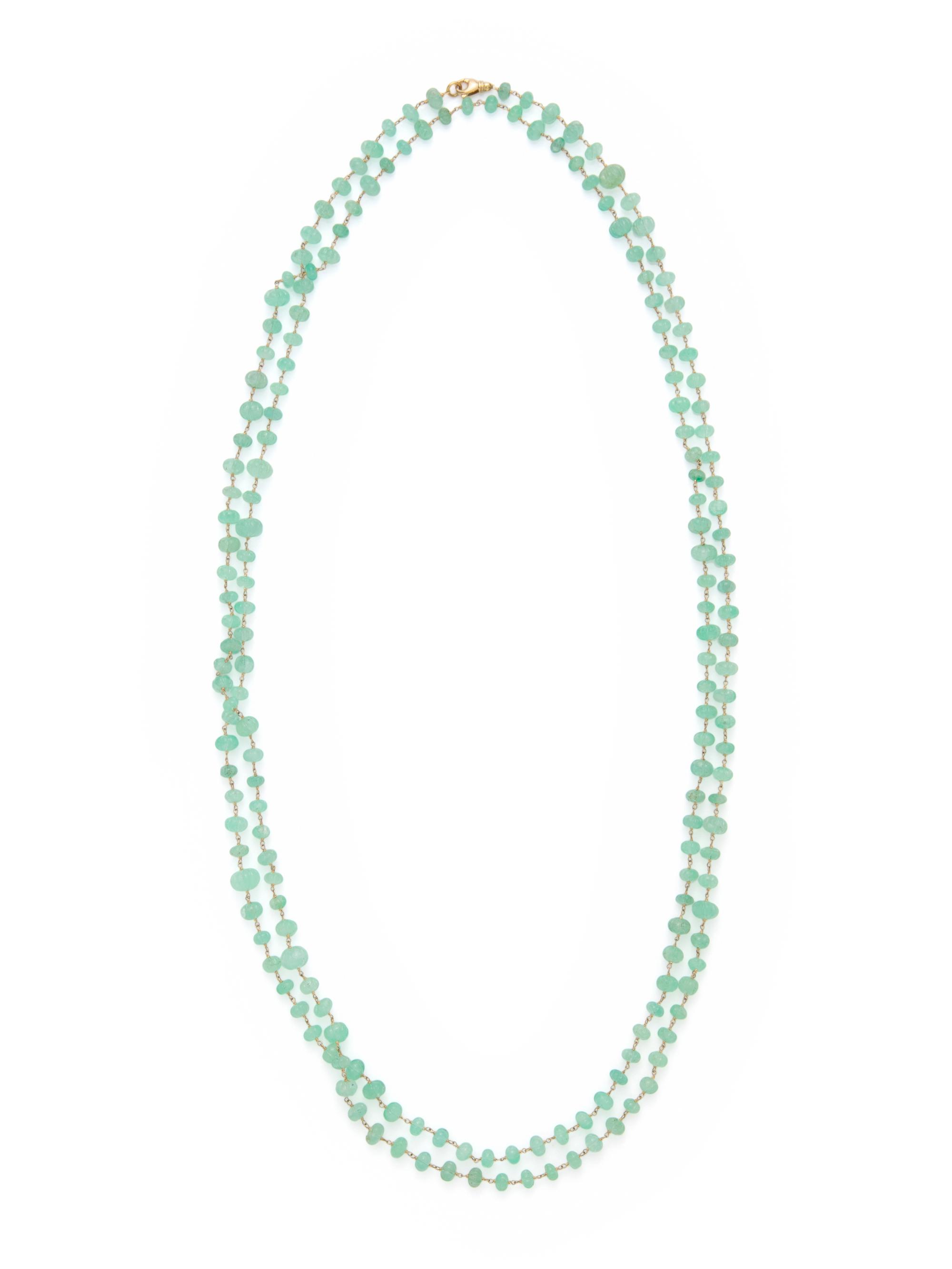 GREEN BERYL LONGCHAIN NECKLACE