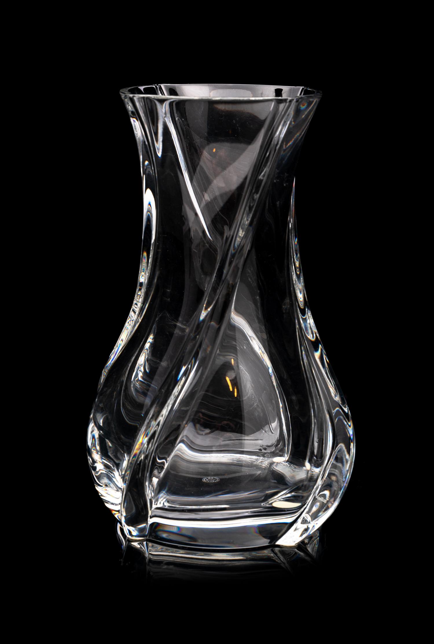A Baccarat Vase Height 10 inches.