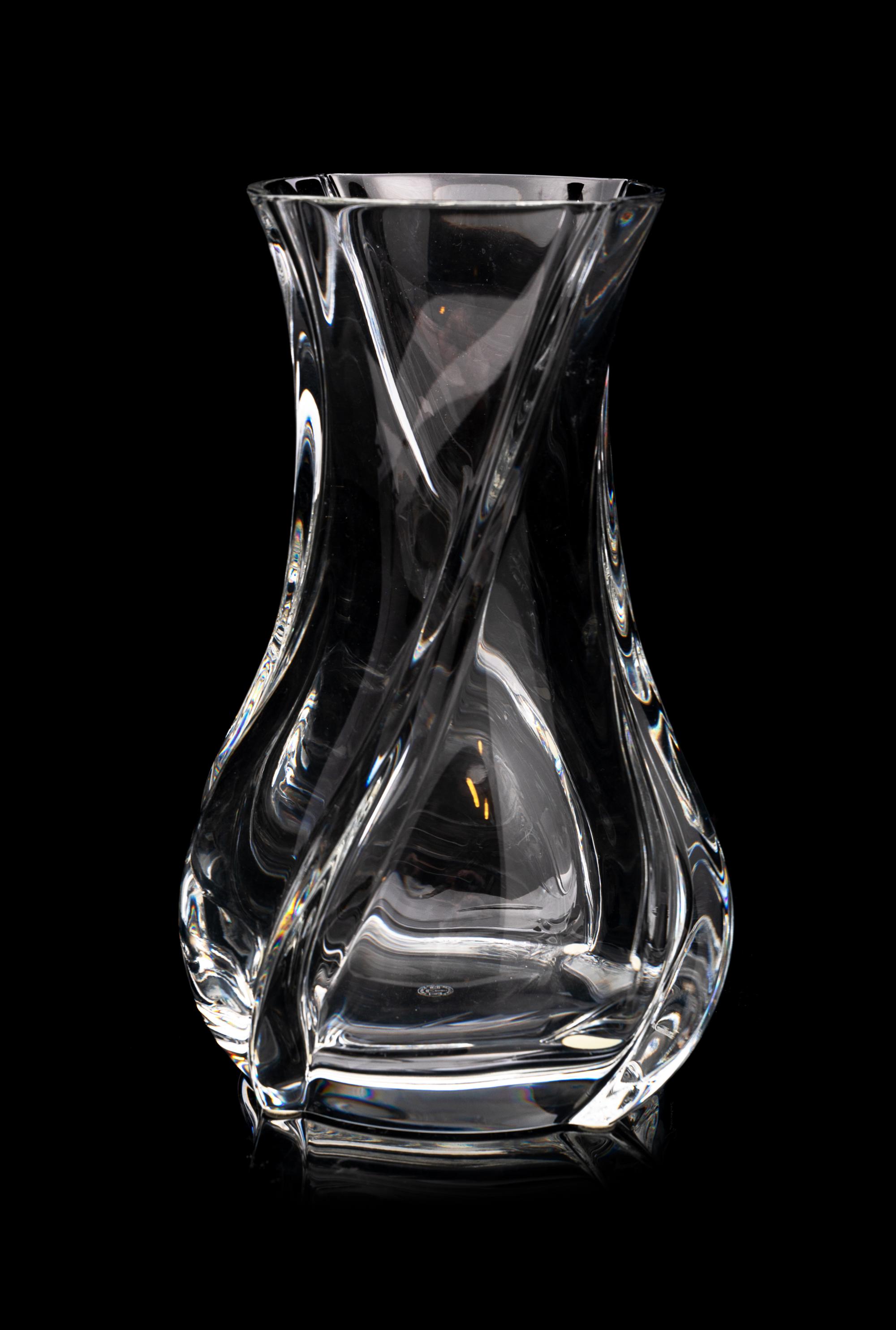 A Baccarat Vase Height 10 inches.