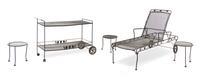 A Suite of Black-Painted Iron Garden Furniture