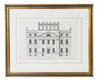 A Set of Six English Architectural Engravings, Height of plate 9 3/4 x width 14 3/4 inches.