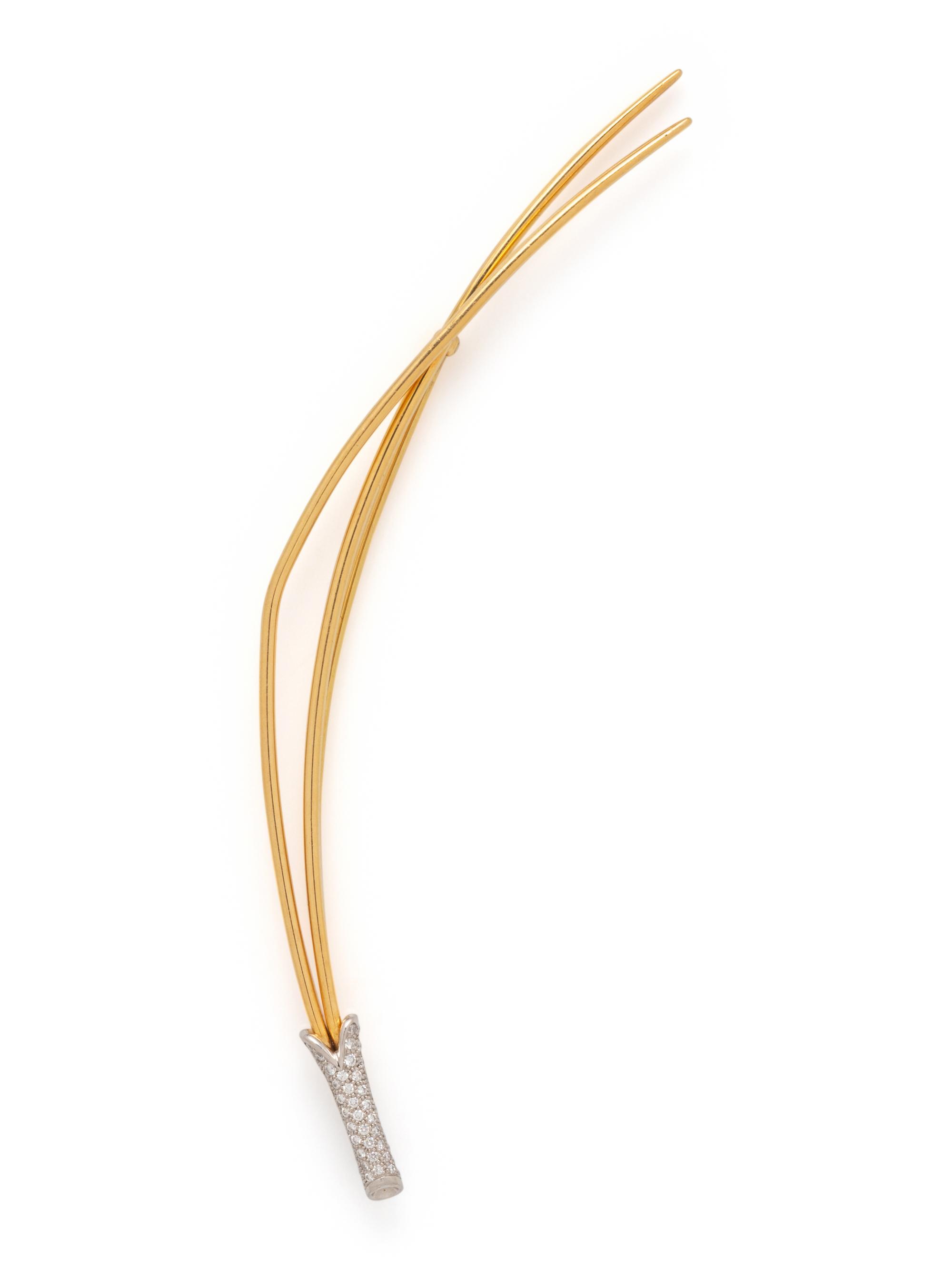 TIFFANY & CO., ELSA PERETTI, YELLOW GOLD AND DIAMOND BROOCH