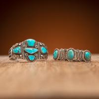 Navajo Silver and Turquoise Cuff Bracelets