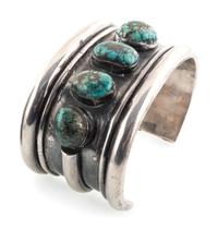 Navajo Silver and Turquoise Cuff Bracelet