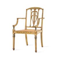 A Pair of George III Painted Armchairs