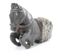An Indian Carved Stone Horse Width 7 3/4 inches. — 20TH CENTURY