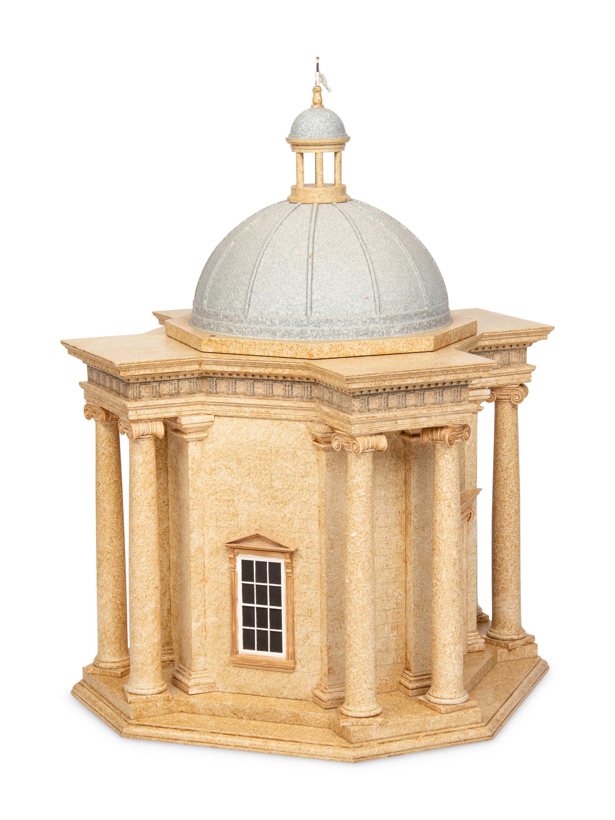 A Painted Wood Architectural Model