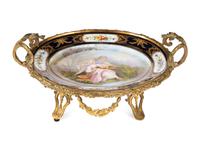 A Sèvres Gilt Bronze Mounted Porcelain Cabinet Plate