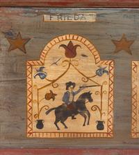 A Federal Polychrome Painted Unicorn Blanket Chest