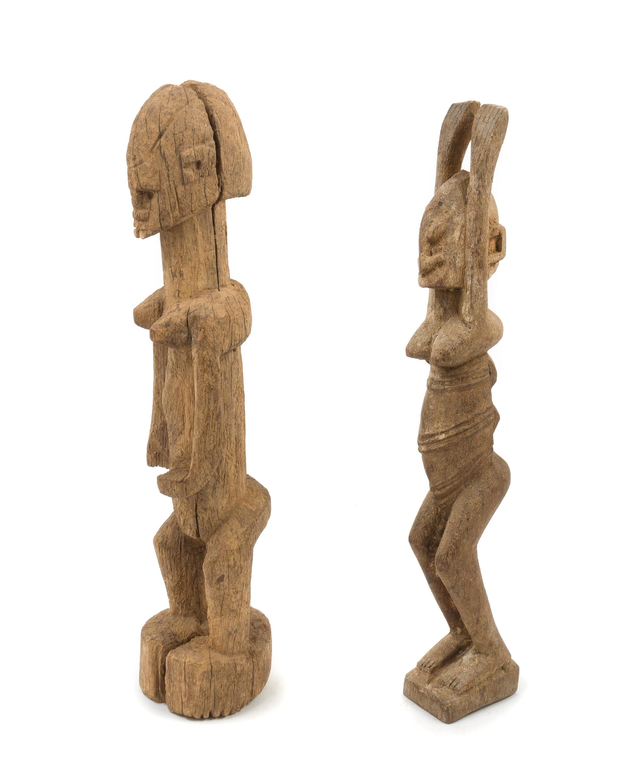 Two Dogon Wood Figures Height of taller example 17 1/8 inches. — MALI, LATE 19TH/EARLY 20TH CENTURY