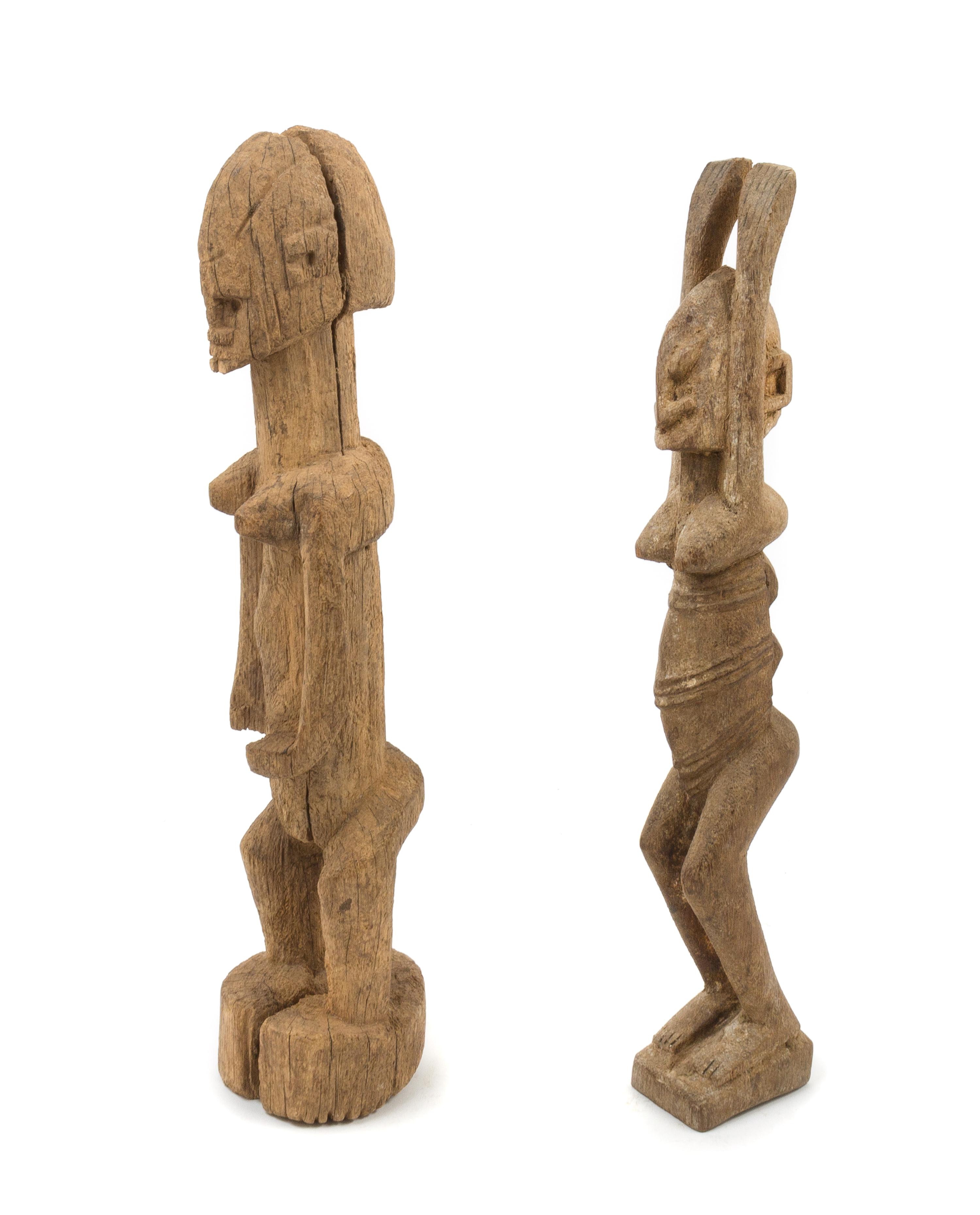 Two Dogon Wood Figures Height of taller example 17 1/8 inches. — MALI, LATE 19TH/EARLY 20TH CENTURY