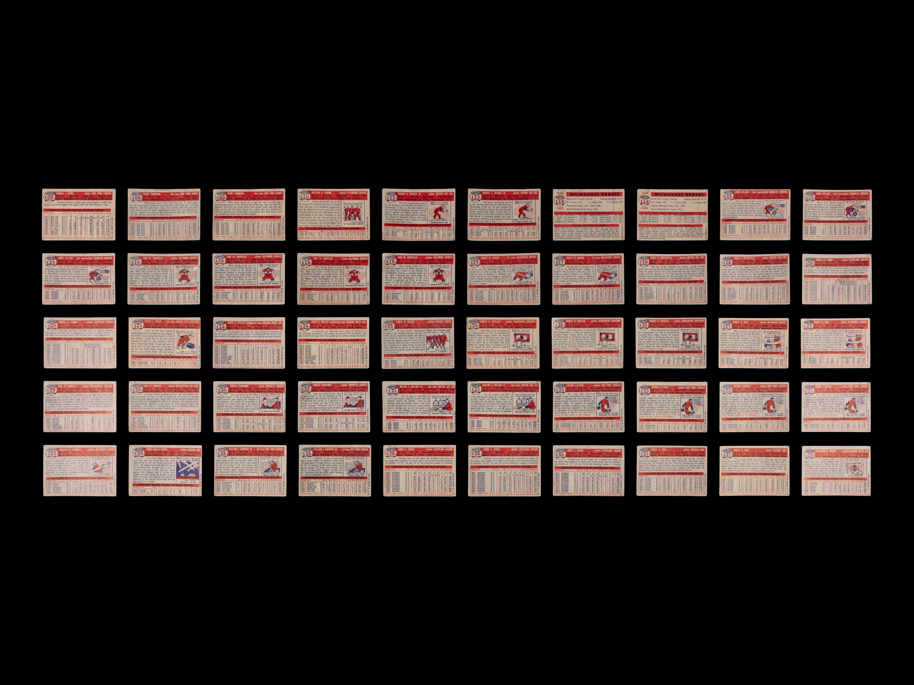A Collection of 1957 Topps Baseball Cards Including Hall of Famers and Rookies (241)