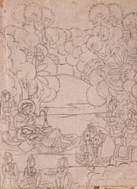Four Indian Miniature Drawings