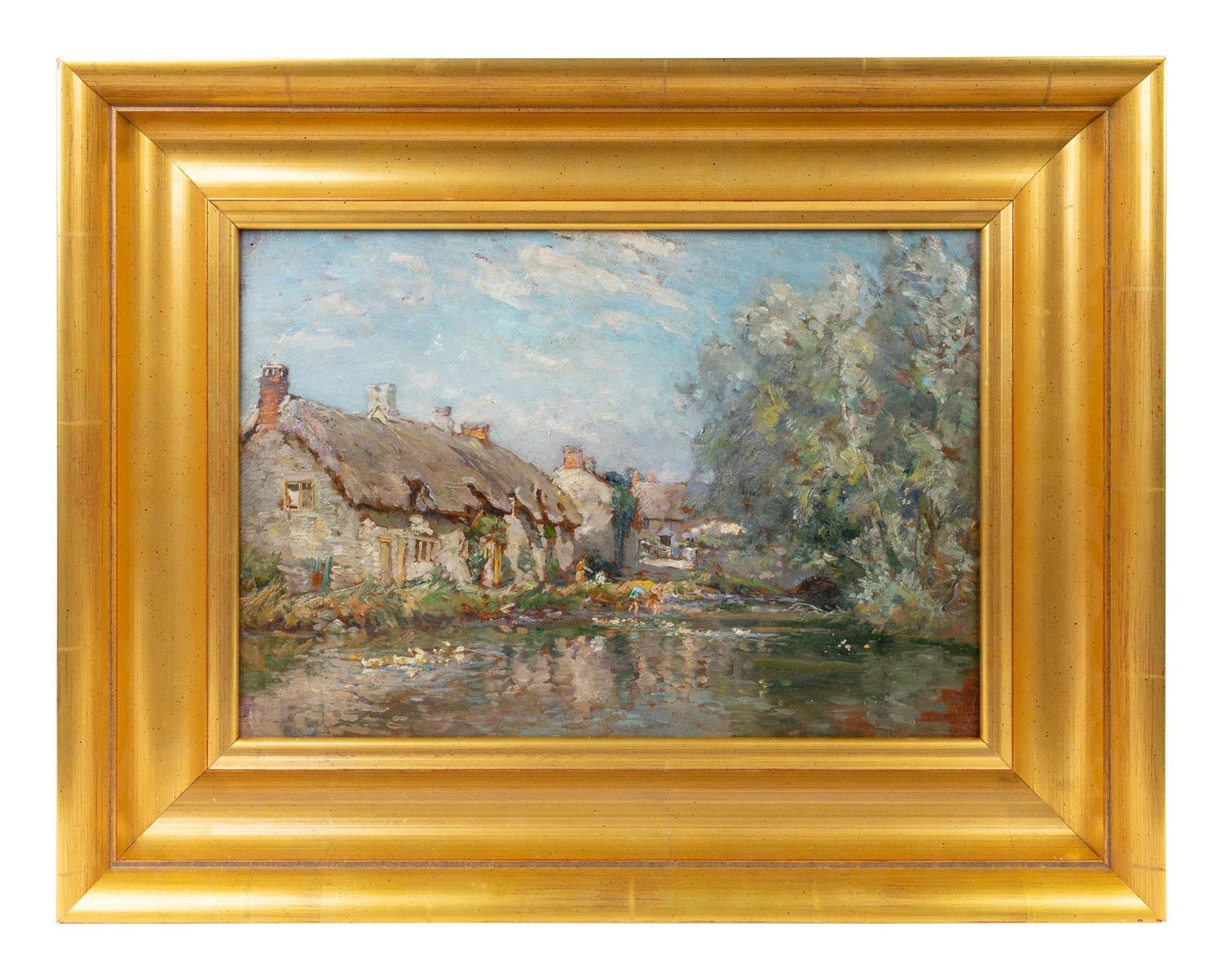 Two Works; Barbizon scene of sheep in a landscape and Sutton Poyntz