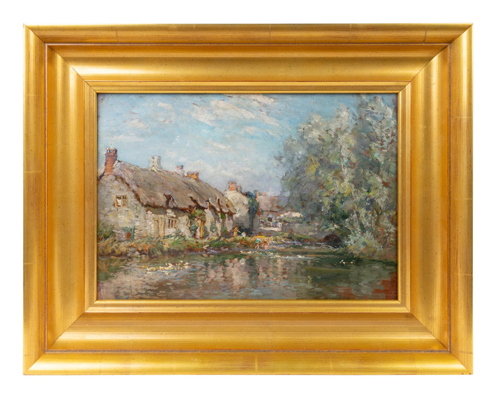 Two Works; Barbizon scene of sheep in a landscape and Sutton Poyntz