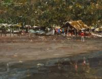 Ramon Kelley, (American, b. 1939), Fishing Village, Manzanillo, Mex., 1986