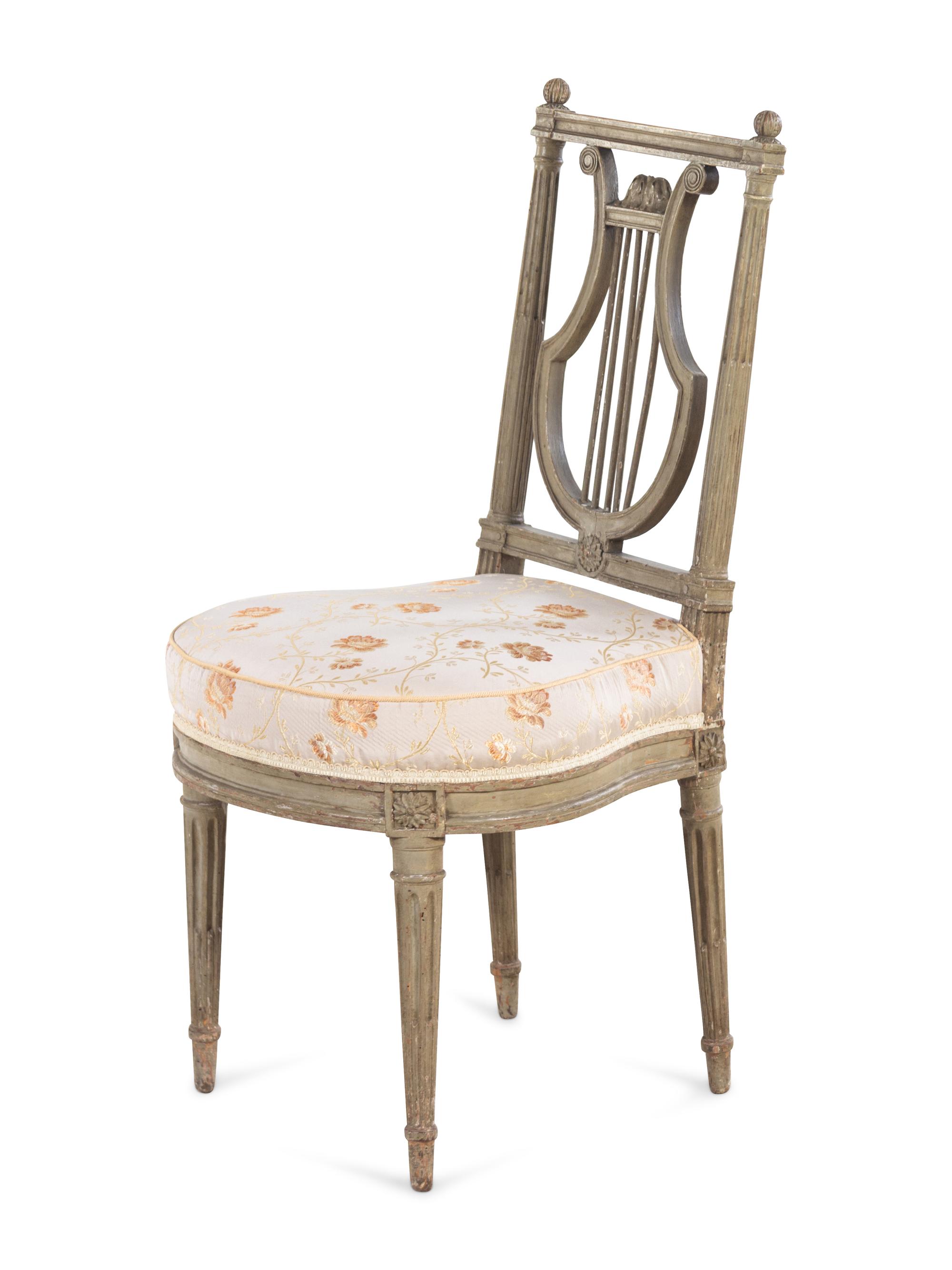 A Louis XVI Style Gray Painted Side Chair