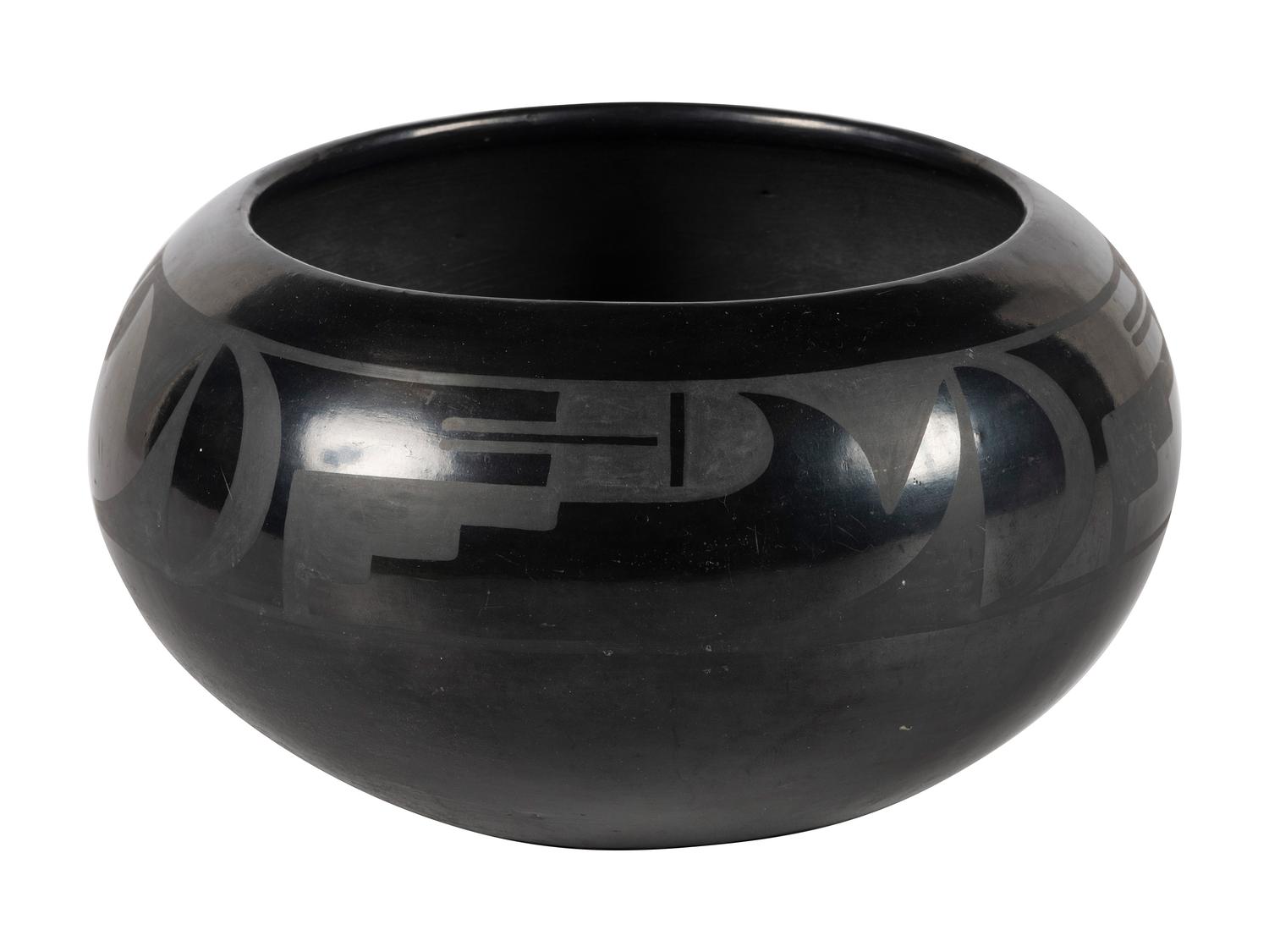 Black-on-black Pottery Bowl