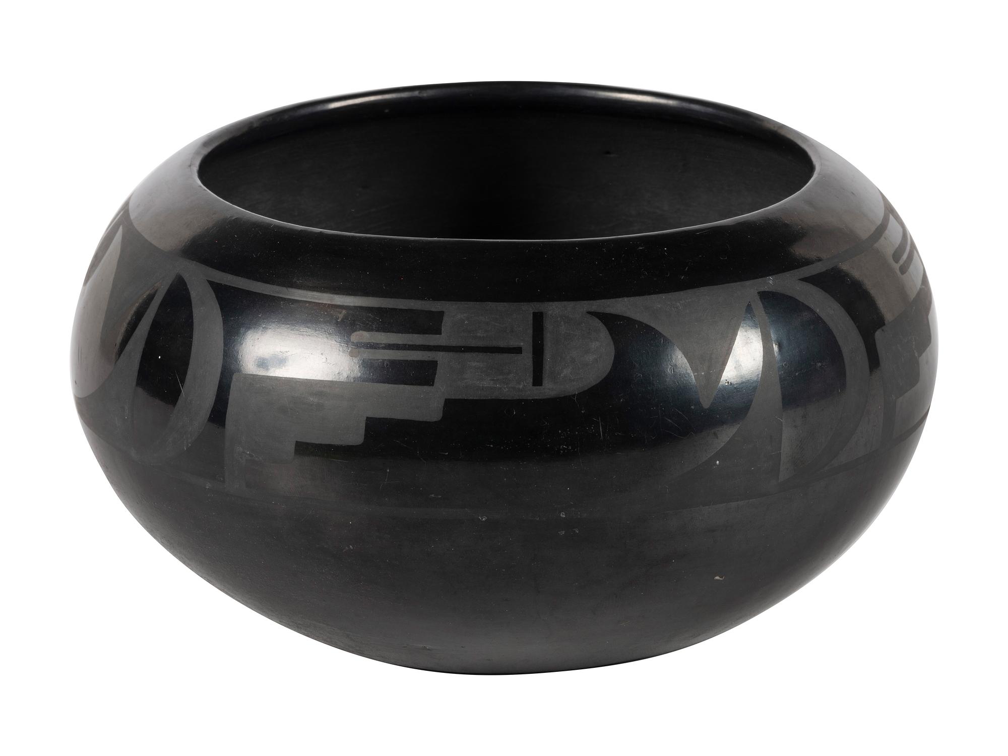 Black-on-black Pottery Bowl
