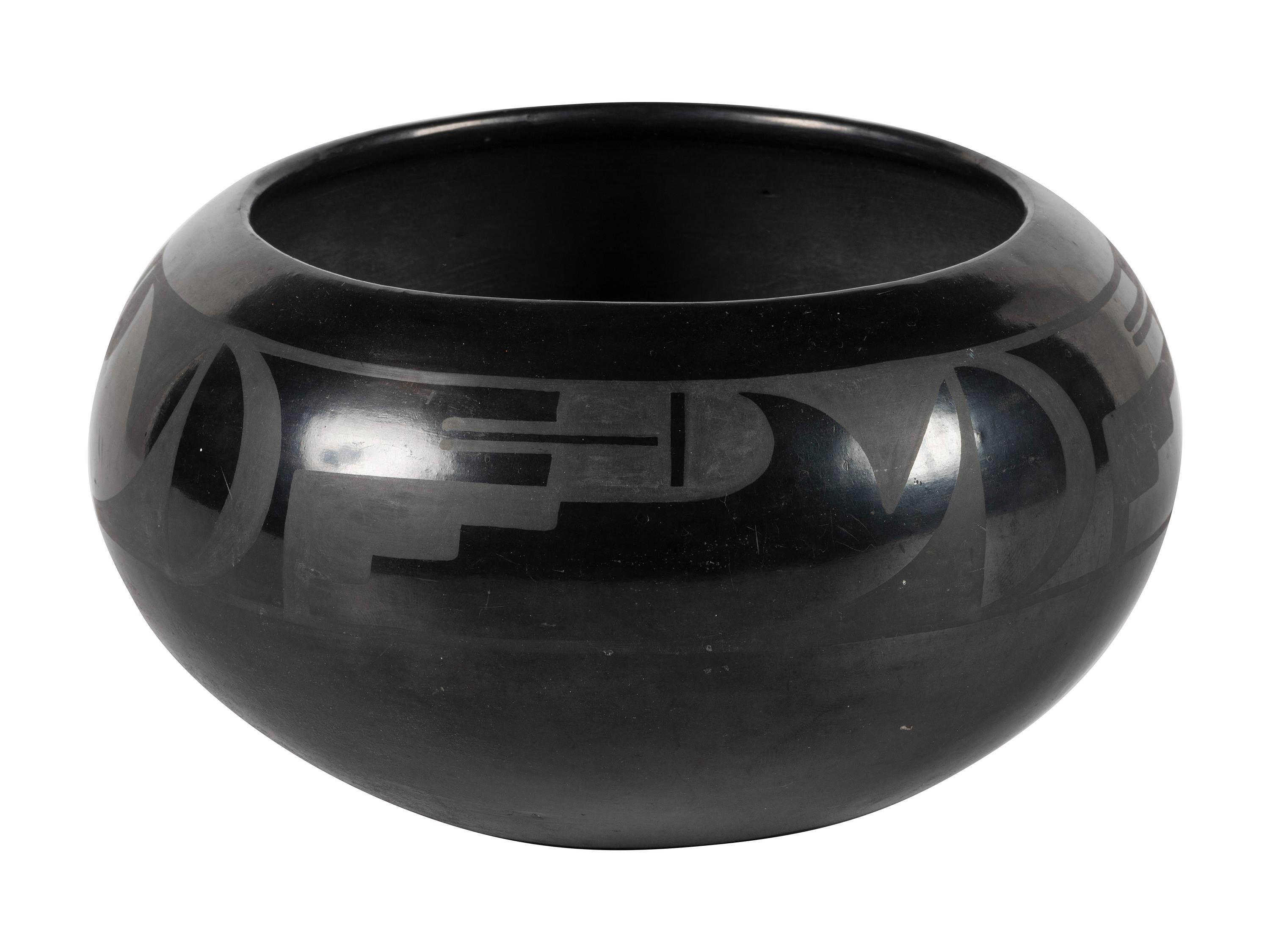 Black-on-black Pottery Bowl