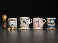 Four Porcelain Shaving Mugs