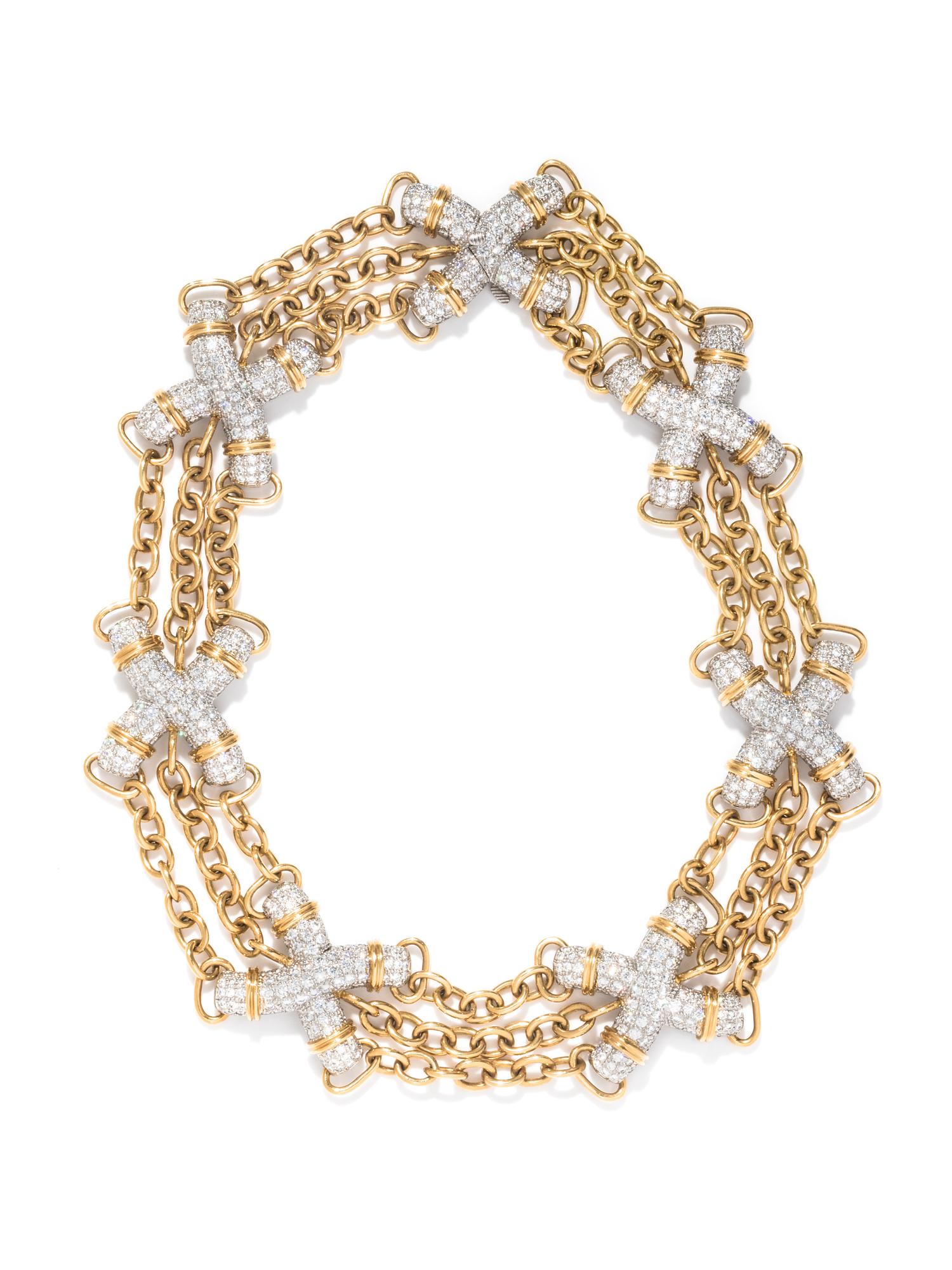 TIFFANY & CO., SCHLUMBERGER, DIAMOND 'X' NECKLACE
