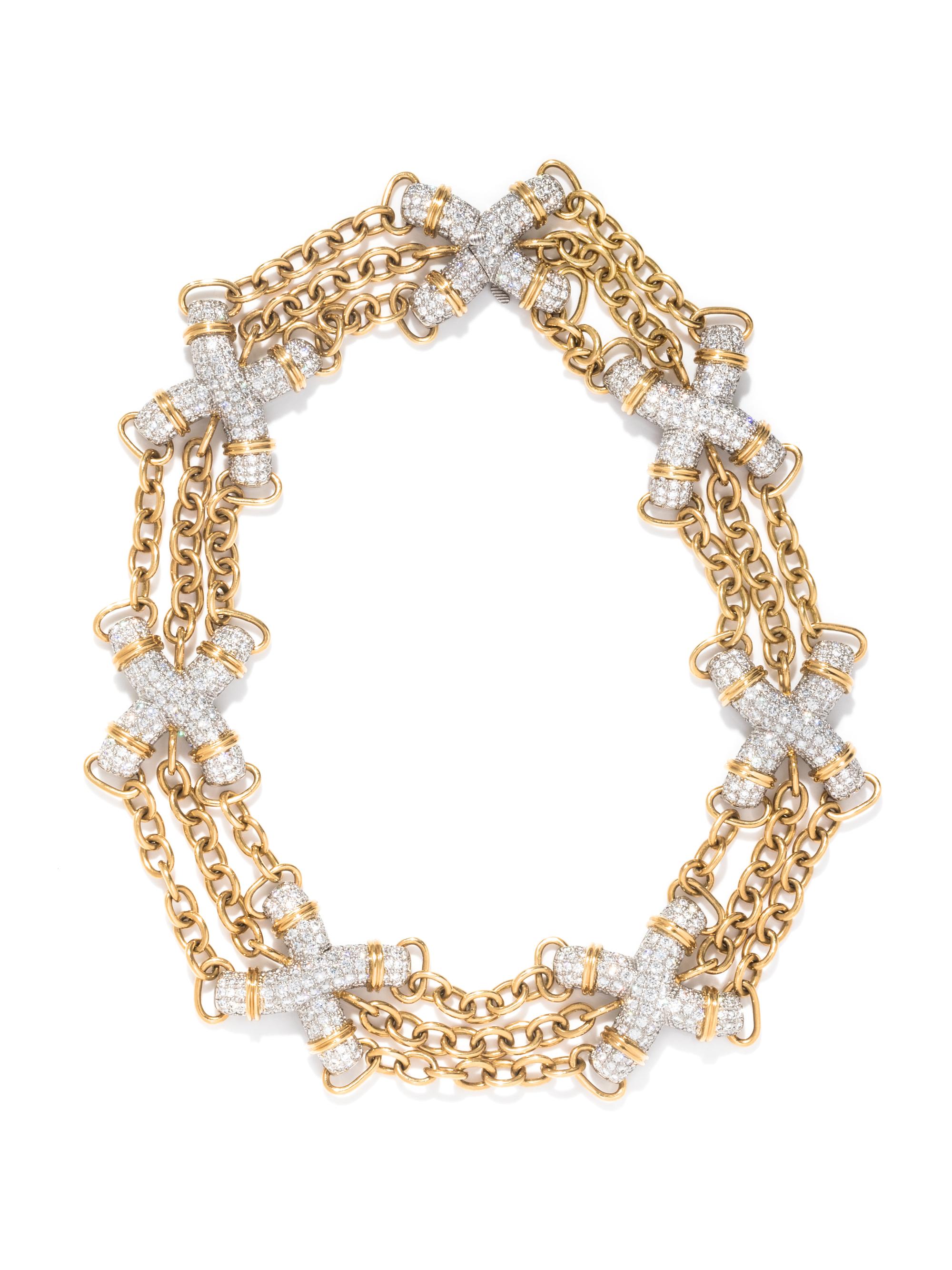 TIFFANY & CO., SCHLUMBERGER, DIAMOND 'X' NECKLACE