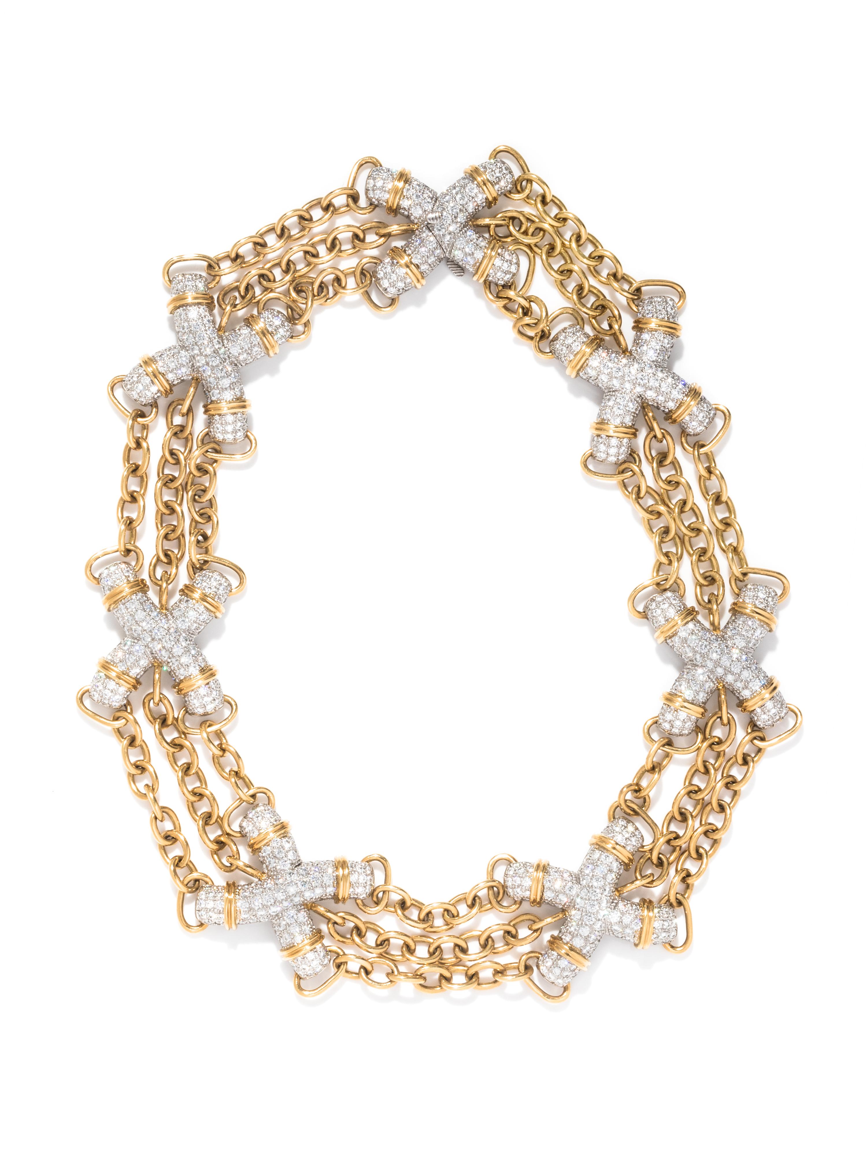 TIFFANY & CO., SCHLUMBERGER, DIAMOND 'X' NECKLACE