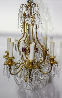 A Gilt Metal Six-Light Chandelier Height 28 inches. — 20TH CENTURY