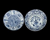 Two Chinese Export Blue and White Porcelain Chargers