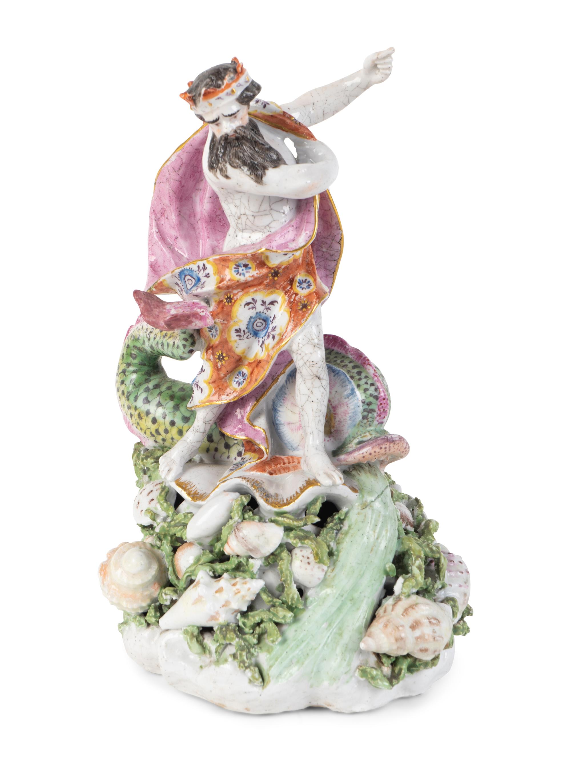 A Derby Porcelain Figure of Neptune — 18TH CENTURY
