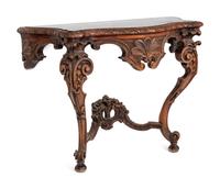 An Italian Baroque Style Console Table and Mirror