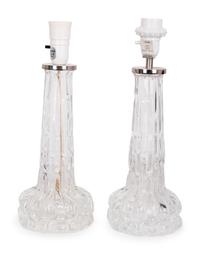 Pair of Table Lamps, c. 1965 Orrefors, Sweden