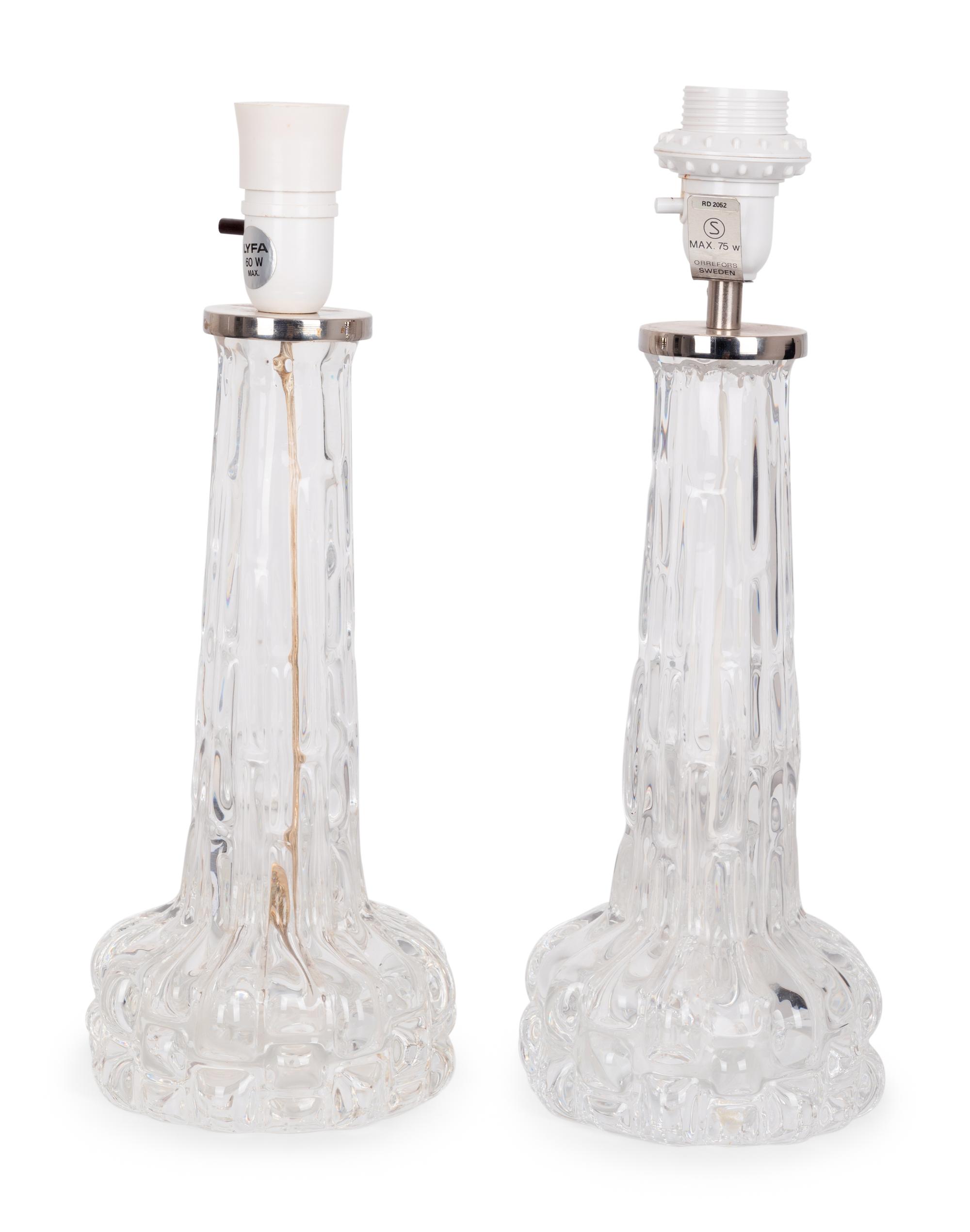 Pair of Table Lamps, c. 1965 Orrefors, Sweden