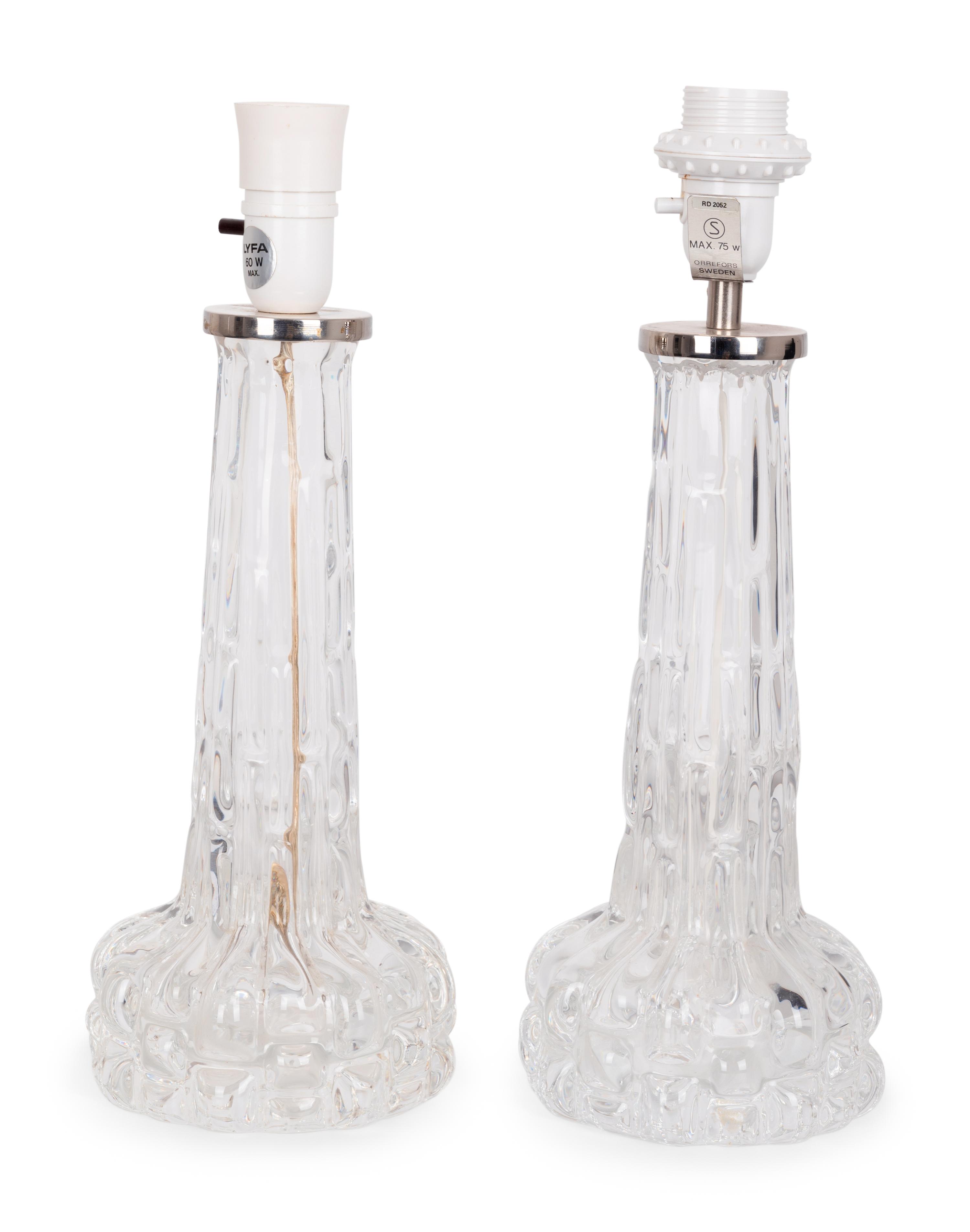 Pair of Table Lamps, c. 1965 Orrefors, Sweden