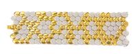 An 18 Karat Bicolor Gold and Diamond Scale Motif Bracelet, 125.90 dwts.